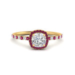 Load image into Gallery viewer, cushion-cut-pink-sapphire-halo-petite-engagement-ring-in-yellow-gold-FD8523CURGSADRPIANGLE3-NL-YG
