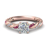 Load image into Gallery viewer, Cushion Cut Twisted Vine Engagement Ring