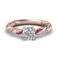 Thumbnail 38 - Twisted Vine Cushion Diamond Ring