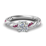 Load image into Gallery viewer, Cushion Cut Twisted Vine Engagement Ring
