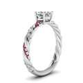Thumbnail 13 - Twisted Vine Cushion Diamond Ring