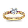 Load image into Gallery viewer, Cushion Cut Twisted Vine Engagement Ring