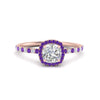 Load image into Gallery viewer, cushion-cut-purple-topaz-halo-petite-engagement-ring-in-rose-gold-FD8523CURGVITOANGLE3-NL-RG