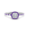 Load image into Gallery viewer, cushion-cut-purple-topaz-halo-petite-engagement-ring-in-white-gold-FD8523CURGVITOANGLE3-NL-WG