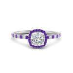 Load image into Gallery viewer, cushion-cut-purple-topaz-halo-petite-engagement-ring-in-white-gold-FD8523CURGVITOANGLE3-NL-WG
