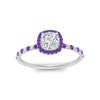 Load image into Gallery viewer, cushion-cut-purple-topaz-halo-petite-engagement-ring-in-white-gold-FD8523CURGVITOANGLE3-NL-WG