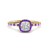 Load image into Gallery viewer, cushion-cut-purple-topaz-halo-petite-engagement-ring-in-yellow-gold-FD8523CURGVITOANGLE3-NL-YG