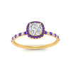 Load image into Gallery viewer, cushion-cut-purple-topaz-halo-petite-engagement-ring-in-yellow-gold-FD8523CURGVITOANGLE3-NL-YG