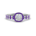 Load image into Gallery viewer, cushion-cut-purple-topaz-halo-wedding-ring-set-in-white-gold-FD8523CUGVITO-NL-WG
