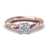 Load image into Gallery viewer, Cushion Cut Twisted Vine Engagement Ring