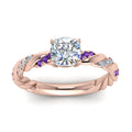 Thumbnail 57 - Twisted Vine Cushion Diamond Ring