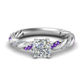 Thumbnail 32 - Twisted Vine Cushion Diamond Ring