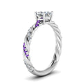 Thumbnail 34 - Twisted Vine Cushion Diamond Ring