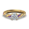 Load image into Gallery viewer, Cushion Cut Twisted Vine Engagement Ring