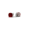 Load image into Gallery viewer, Cushion Cut Ruby Gemstone Stud Earrings