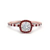 Load image into Gallery viewer, cushion-cut-ruby-halo-petite-engagement-ring-in-rose-gold-FD8523CURGRUDRANGLE3-NL-RG