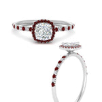 Load image into Gallery viewer, cushion-cut-ruby-halo-petite-engagement-ring-in-white-gold-FD8523CURGRUDRANGLE3-NL-WG
