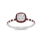 Load image into Gallery viewer, cushion-cut-ruby-halo-petite-engagement-ring-in-white-gold-FD8523CURGRUDRANGLE3-NL-WG
