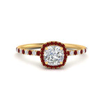 Load image into Gallery viewer, cushion-cut-ruby-halo-petite-engagement-ring-in-yellow-gold-FD8523CURGRUDRANGLE3-NL-YG
