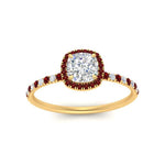 Load image into Gallery viewer, cushion-cut-ruby-halo-petite-engagement-ring-in-yellow-gold-FD8523CURGRUDRANGLE3-NL-YG
