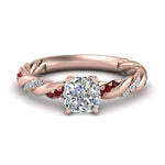 Load image into Gallery viewer, Cushion Cut Twisted Vine Engagement Ring
