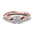 Thumbnail 50 - Twisted Vine Cushion Diamond Ring