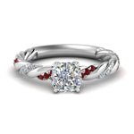 Load image into Gallery viewer, Twisted Vine Cushion Diamond Ring
