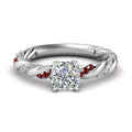Thumbnail 24 - Twisted Vine Cushion Diamond Ring