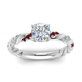Thumbnail 27 - Twisted Vine Cushion Diamond Ring