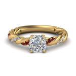 Load image into Gallery viewer, Twisted Vine Cushion Diamond Ring
