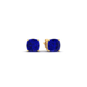 Classic Cushion Cut Lab-Created Blue Sapphire Solitaire Stud Earrings