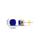 Load image into Gallery viewer, cushion-cut-sapphire-basket-stud-earring-1-carat-in-yellow-gold-fdear10411cugsablangle2-1.00ct-nl-yg-hw.jpg