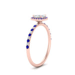 Load image into Gallery viewer, cushion-cut-sapphire-halo-petite-engagement-ring-in-rose-gold-FD8523CURGSABLANGLE3-NL-RG
