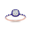Load image into Gallery viewer, cushion-cut-sapphire-halo-petite-engagement-ring-in-rose-gold-FD8523CURGSABLANGLE3-NL-RG