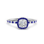 Load image into Gallery viewer, cushion-cut-sapphire-halo-petite-engagement-ring-in-white-gold-FD8523CURGSABLANGLE3-NL-WG
