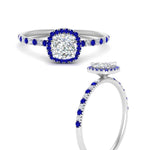 Load image into Gallery viewer, cushion-cut-sapphire-halo-petite-engagement-ring-in-white-gold-FD8523CURGSABLANGLE3-NL-WG
