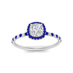 Load image into Gallery viewer, cushion-cut-sapphire-halo-petite-engagement-ring-in-white-gold-FD8523CURGSABLANGLE3-NL-WG
