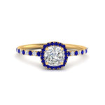 Load image into Gallery viewer, cushion-cut-sapphire-halo-petite-engagement-ring-in-yellow-gold-FD8523CURGSABLANGLE3-NL-YG

