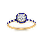 Load image into Gallery viewer, cushion-cut-sapphire-halo-petite-engagement-ring-in-yellow-gold-FD8523CURGSABLANGLE3-NL-YG
