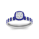 Load image into Gallery viewer, cushion-cut-sapphire-halo-wedding-ring-set-in-white-gold-FD8523CUGSABL-NL-WG
