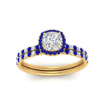 Load image into Gallery viewer, cushion-cut-sapphire-halo-wedding-ring-set-in-yellow-gold-FD8523CUGSABL-NL-YG