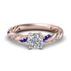 Load image into Gallery viewer, Cushion Cut Twisted Vine Engagement Ring