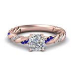Load image into Gallery viewer, Twisted Vine Cushion Diamond Ring
