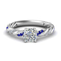 Thumbnail 8 - Twisted Vine Cushion Diamond Ring
