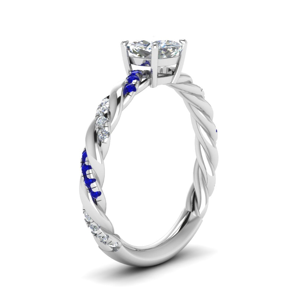 Twisted Vine Cushion Diamond Ring