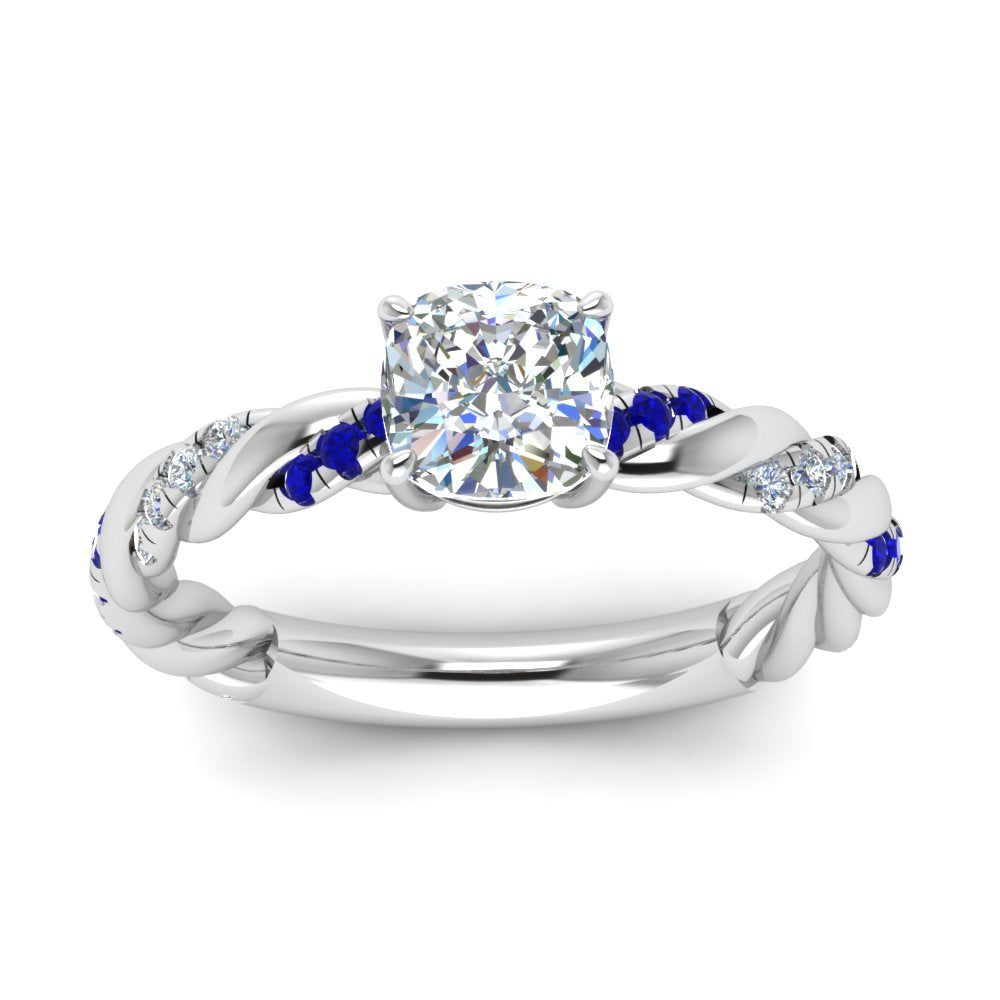 Twisted Vine Cushion Diamond Ring