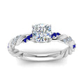 Thumbnail 9 - Twisted Vine Cushion Diamond Ring