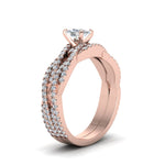 Load image into Gallery viewer, cushion-cut-simple-diamond-twisted-vine-bridal-ring-sets-in-14K-rose-gold-FD8233CU-NL-RG
