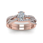 Load image into Gallery viewer, cushion-cut-simple-diamond-twisted-vine-bridal-ring-sets-in-14K-rose-gold-FD8233CU-NL-RG
