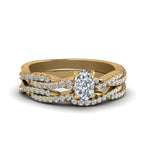 Load image into Gallery viewer, cushion-cut-simple-diamond-twisted-vine-bridal-ring-sets-in-14K-yellow-gold-FD8233CU-NL-YG

